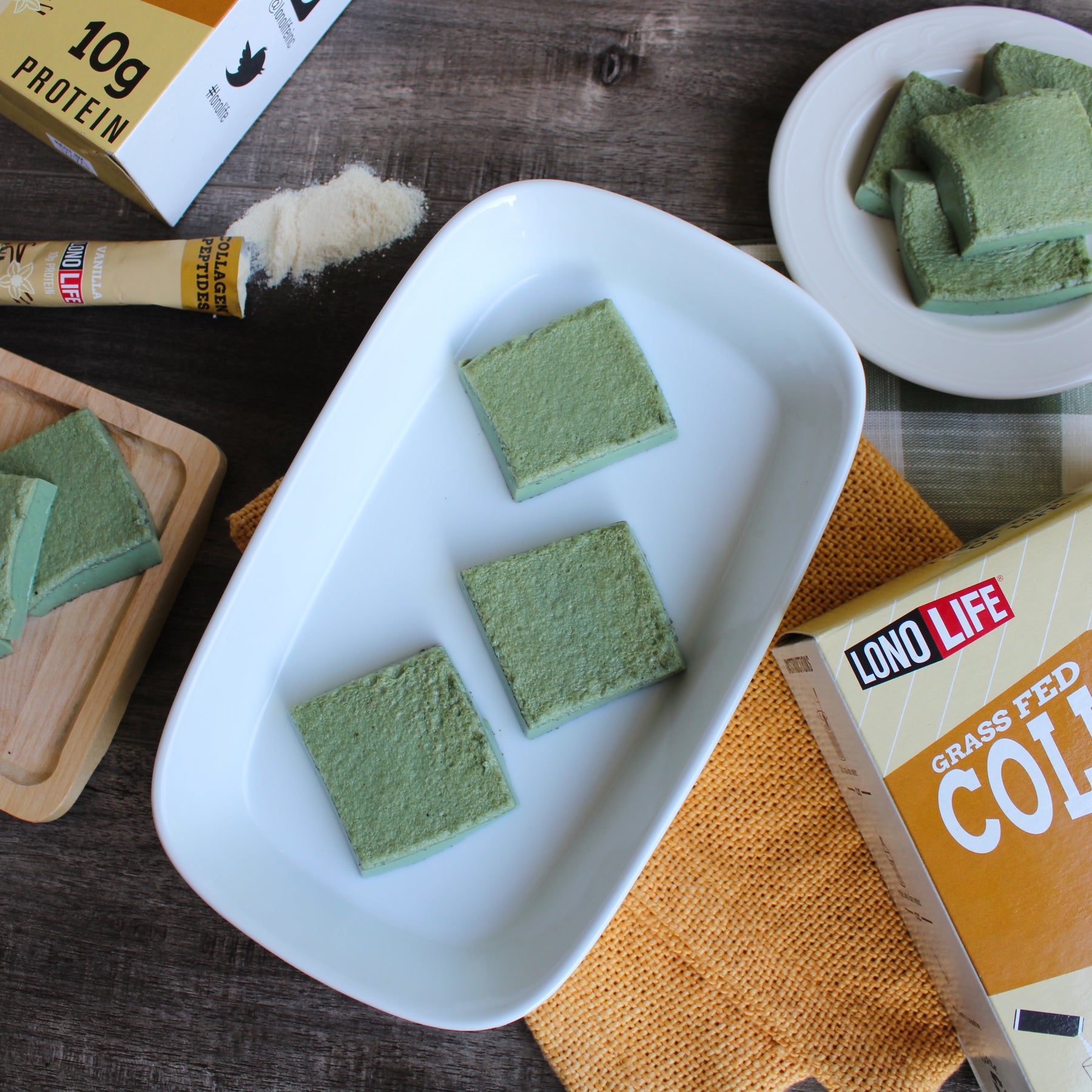 Matcha Latte Collagen Squares