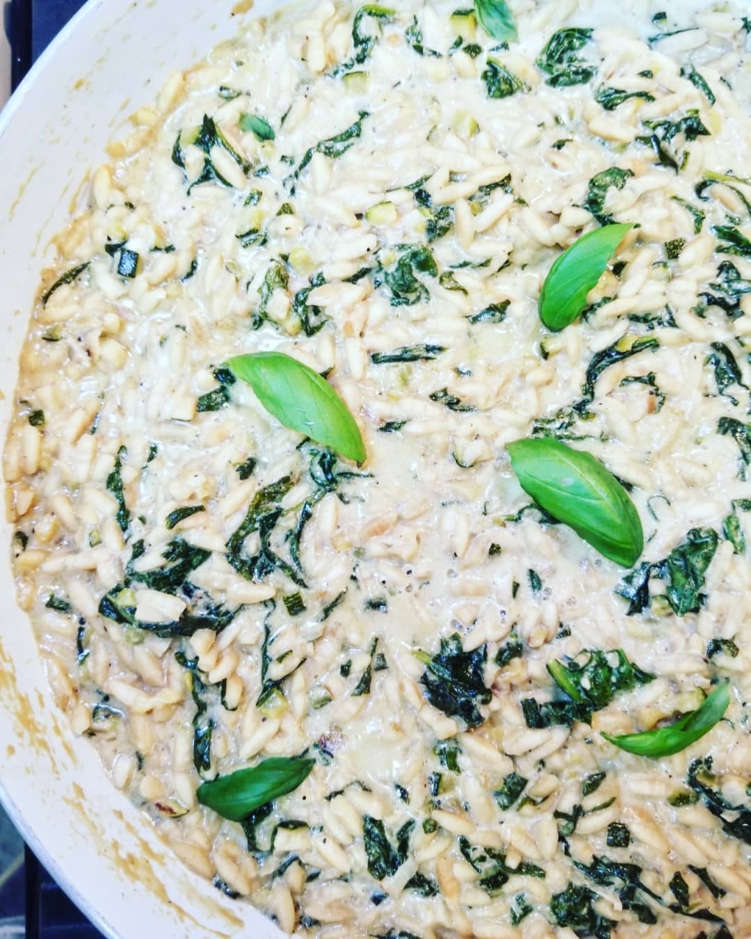 Creamy Spinach and Feta Orzo